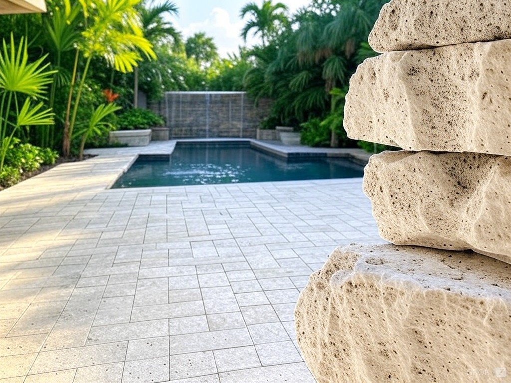 Travertine Pool Pabers